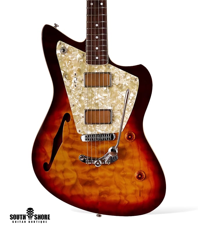 Rufini Guitars Montefalco Custom 2022 Cherry Burst w/ light aging, Quilted Maple top. NEW (Authorized Dealer) image 1