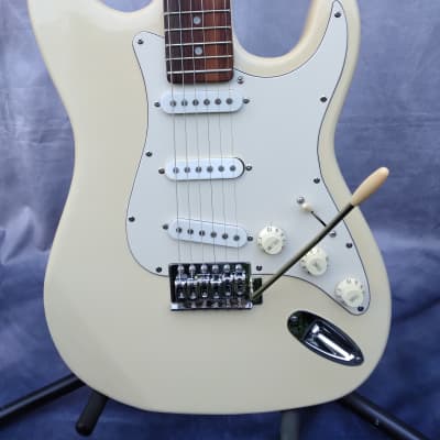 Unbranded Vintage Stratocaster Style Electric Guitar 1990s? - Ivory image 1
