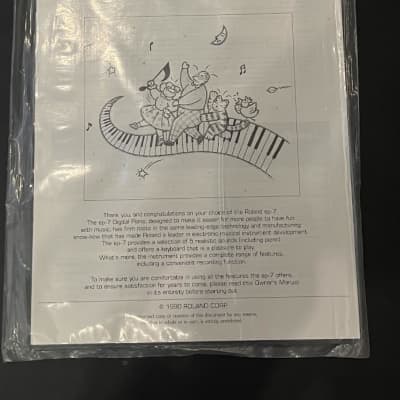 Roland ep-7 Digital Piano Owner's Manual