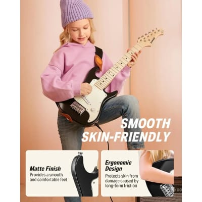 Donner 30 Inch Kids Electric Guitar Beginner Kits ST Style Mini Electric Guitar Black for Boys Girls with Amp image 6