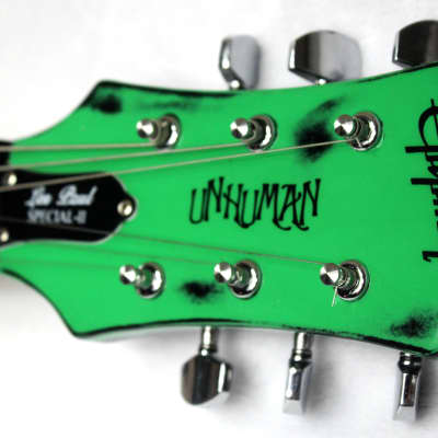 Custom Painted and Upgraded  Epiphone LP Special ll -Aged and Worn With Graphics and Matching Headstock image 7