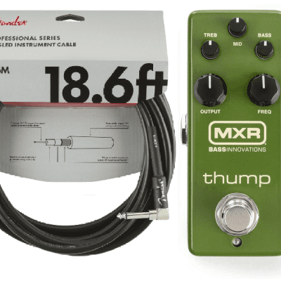 MXR M281 THUMP BASS PREAMP MINI EFFECTS PEDAL ECHOPLEX PREAMP CIRCUIT EQ TONE ( FENDER 18FT CABLE ) for sale