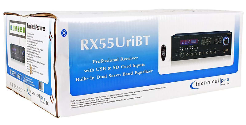 Technical Pro RX45BT Bluetooth Professional Receiver USB &SD hot Card Input Open Box