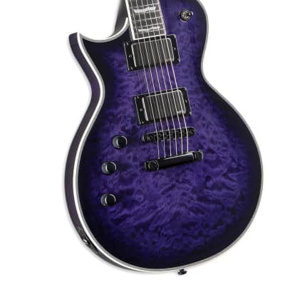ESP LTD EC-1000 LH EMG Left-Handed Guitar – See Thru Purple Sunburst image 6