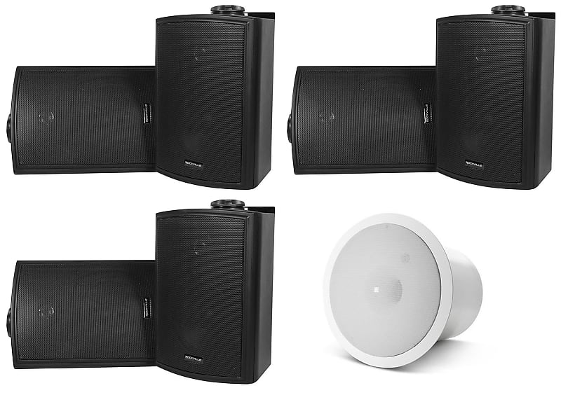 (6) Rockville HP5S-8 Black 5.25&quot; Swivel Home Theater Speakers+JBL Subwoofers  			