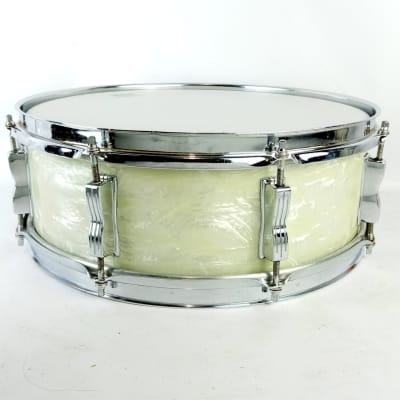 Ludwig 5x14"Jazz Festival Pre-Serial White Marine Pearl Snare Drum 60s WMP Fest image 5