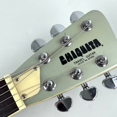 Erlewine Chiquita Travel Guitar, "Inca, Luna or Frost?" 1990 - Silver/Blue image 3