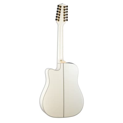 Takamine 12-String Dreadnought Cutaway Acoustic-Electric Guitar - Gloss Pearl White - Gold Hardware - TP-3G Electronics image 2
