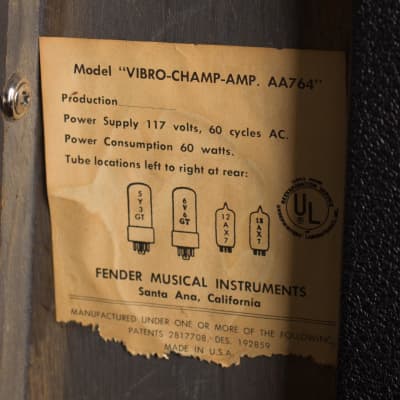 Fender  Vibro-Champ AA-764 Tube Amplifier (1969), ser. #A-27933. image 4