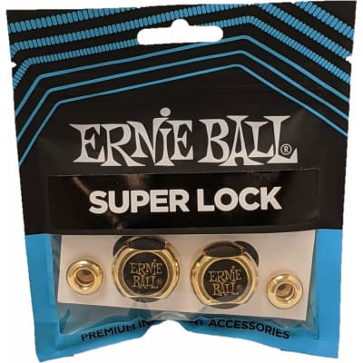 Ernie Ball Super Locks Gold Strap Lock P04602 image 4