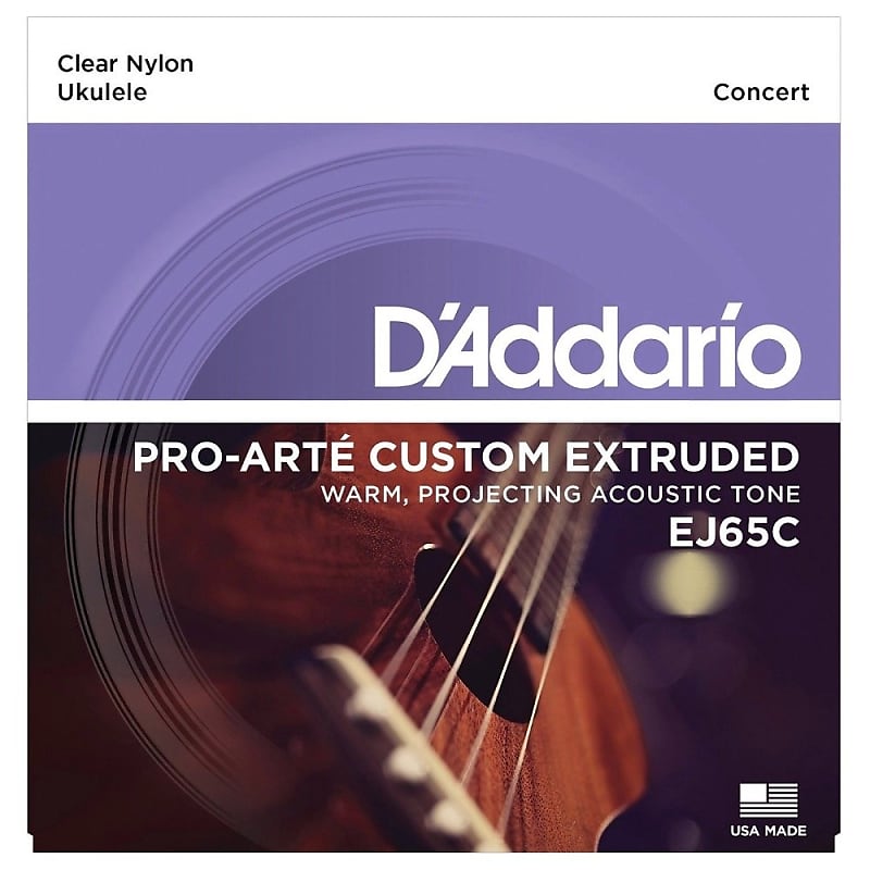 D'Addario EJ65C ProArte Custom Extruded Clear Nylon Concert Ukulele Strings (28, 32.2, 40.3, 28) image 1