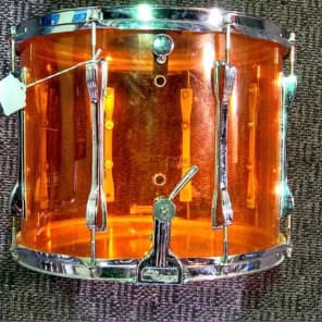 Ludwig Vistalite Marching Snare Drum 1970's Orange imagen 1