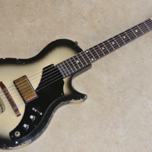 1959  Supro Super  / Thunderstick Guitar with Case  - Silverburst Finish image 1