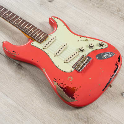 Fender Custom Shop Michael Landau 1963 Stratocaster Guitar, Fiesta Red over 3-Color Sunburst image 1
