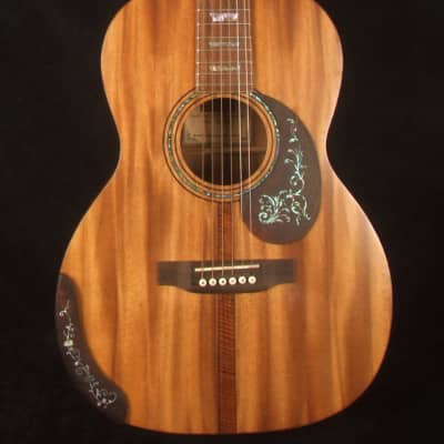 Bruce Wei Solid Acacia 000 Acoustic Guitar Abalone Inlay, Soft-Bag 000-2001 for sale