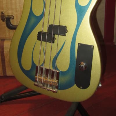 Vintage 1969 Fender Telecaster Bass Metallic Blue Flame Refinish w/ Gig Bag image 1