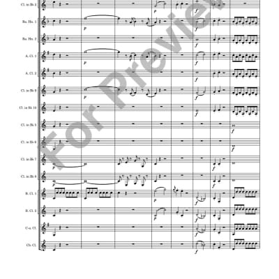 Clarinet Choir Sheet Music: Score and Parts - Gran Partita - Movement 1 (Largo) - WA Mozart, arranged for Clarinet Choir image 24