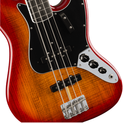 Fender Rarities Flame Ash Top Jazz Bass®, Ebony Fingerboard, Plasma Red Burst image 2
