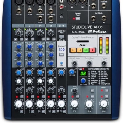 PreSonus StudioLive AR8c 8-Input Mixer / Digital Recorder / Audio Interface 2020 - Present - Gray / Blue image 1