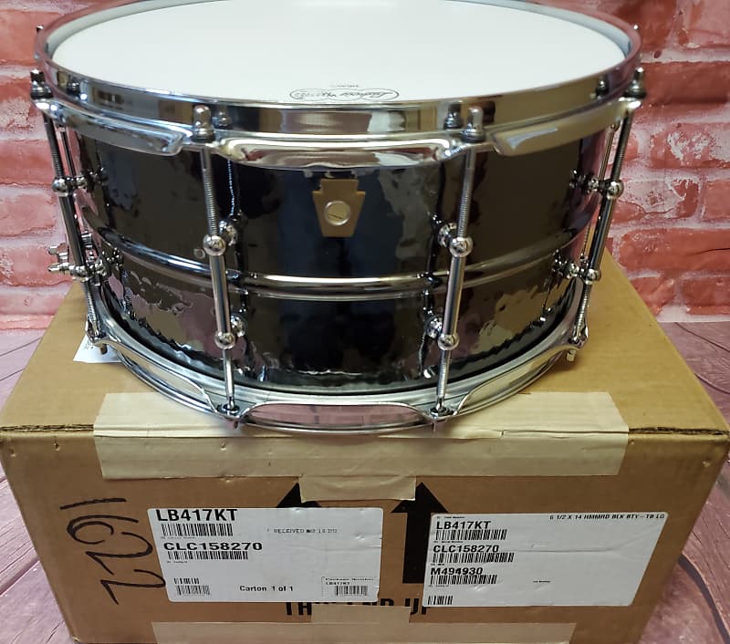 Ludwig *Pre-Order* Black Beauty Brass 6.5x14" Hammered Shell Snare Drum Tube Lugs LB417KT | Special Order | Authorized Dealer image 1