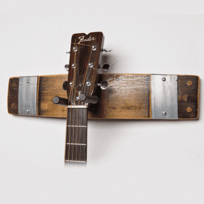 Guitar Rack/Holder Made From Wine Barrel - Reclaimed Oak Barrel Staves image 1