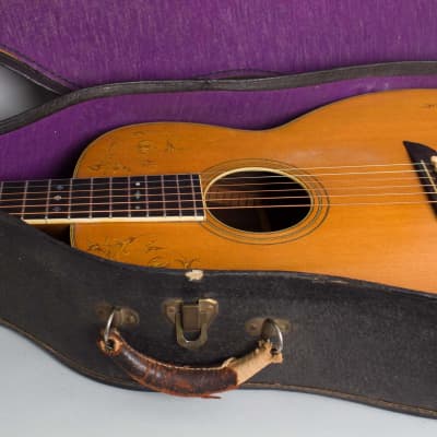 Washburn  Model 5238 Deluxe Flat Top Acoustic Guitar (1930), ser. #1231, original black chipboard case. image 12