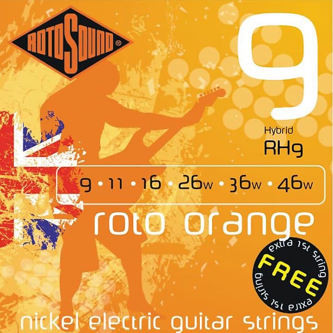 ROTOSOUND RH9 Roto Oranges Hybrid 009-046 Nickel plated Steel. Saiten für E-Gitarre image 1