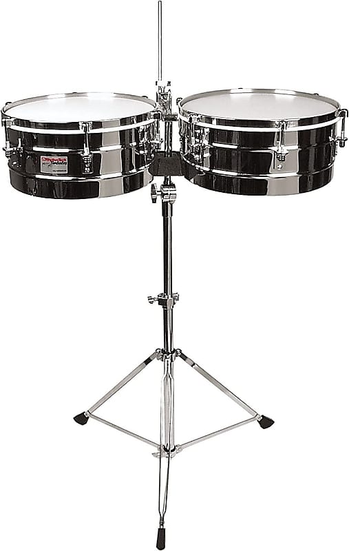 Rhythm Tech Chrome Timbale Drum Set w/ Stand | Reverb