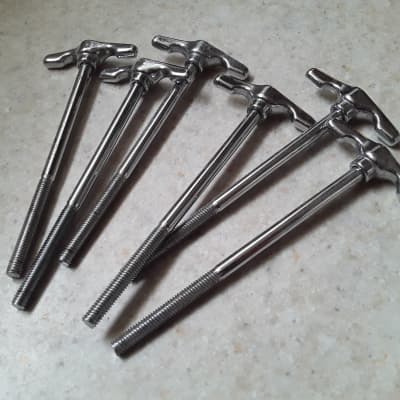 Pearl Vintage Chrome Bass Drum T Rods Lot from 1970's Era - (Very Clean) image 2