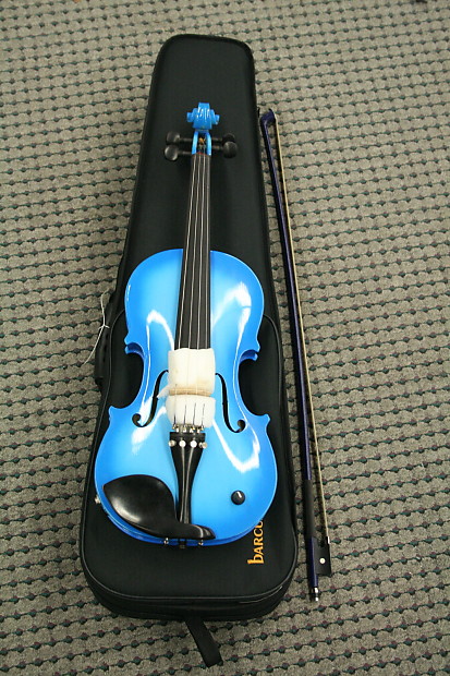 Barcus Berry BARAEVB2ND Light Blue 4/4 Acoustic Electric Violin B Stock w/ Case image 1