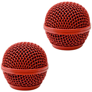 Seismic Audio SA-M30Grille-RED-2PACK Replacement Steel Mesh Mic Grill Heads (2-Pack)