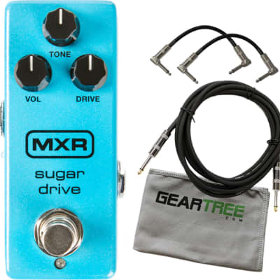 MXR M294 Sugar Drive Overdrive Pedal w/ 3 Cables and Cloth image 1