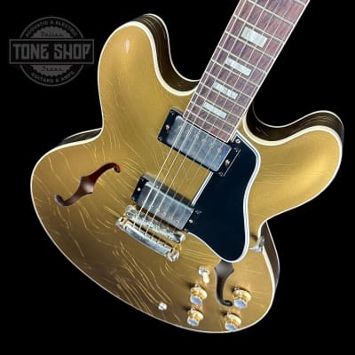 Mint Gibson Custom Shop Made 2 Measure 1964 ES-335 Reissue Double Gold w/Black Stinger Murphy Lab Ultra Light Aged w/case image 3
