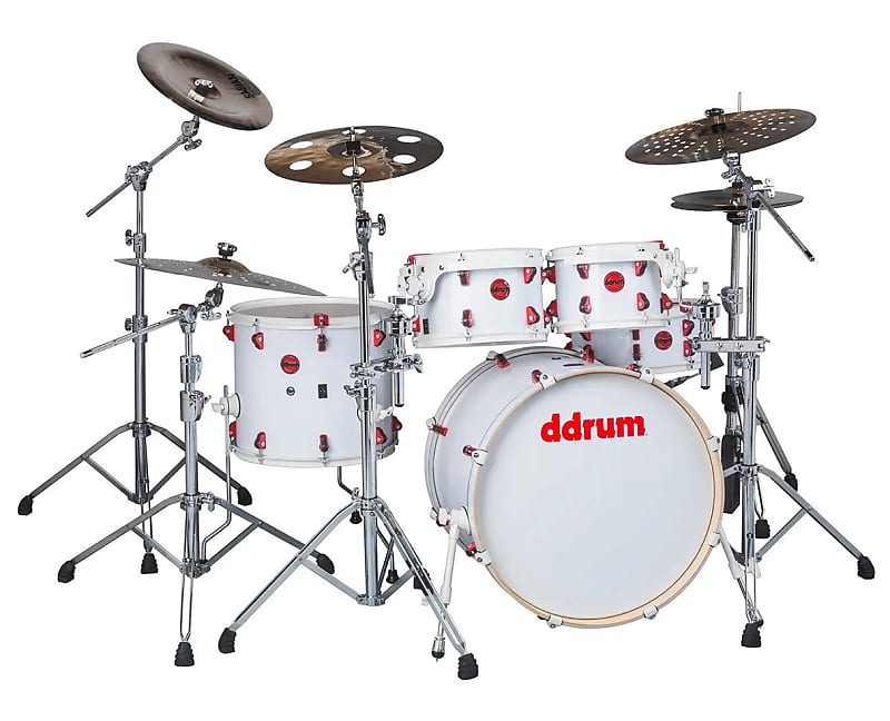 ddrum Hybrid 5 Player 5-pc Acoustic/Electric Drum Set - White Wrap image 1