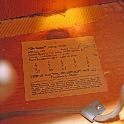 Fender Deluxe 5B3 Wide Panel 10-Watt 1x12" Guitar Combo 1953 Tweed image 7