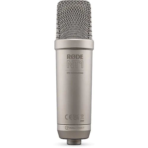 Rode NT1 5th Generation Silver Large-Diaphragm Cardioid Condenser XLR/USB Microphone image 1