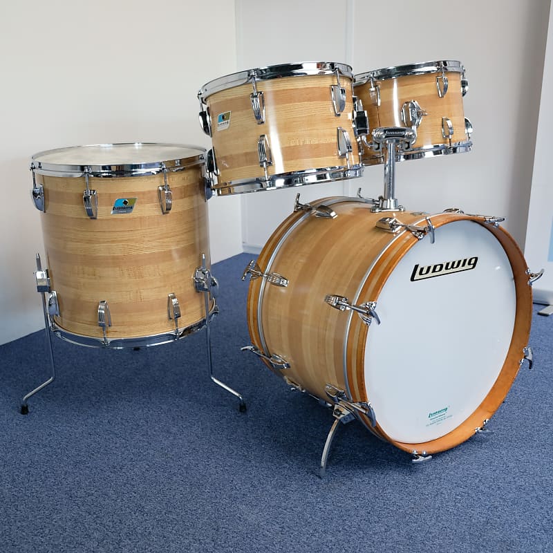 Ludwig Butcher Block Cortex 12,13,16,20 ドラムセット 1976年 B/Oバッジ ヴィンテージ Ludwig Butcher Block Cortex 12,13,16,20 ドラムセット 1976年 B/O