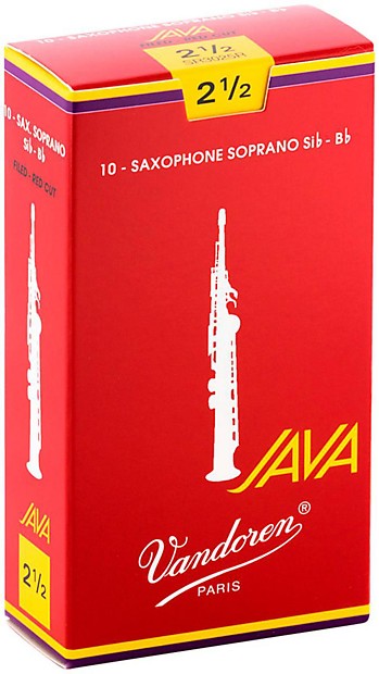 Vandoren SR3025R Java Red Soprano Saxophone Reeds - Strength 2.5 (Box of 10) image 1