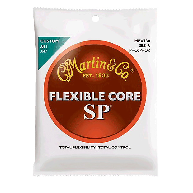 Martin MFX130 Flexible Core Silk & Phosphor Custom Light Acoustic Strings image 1