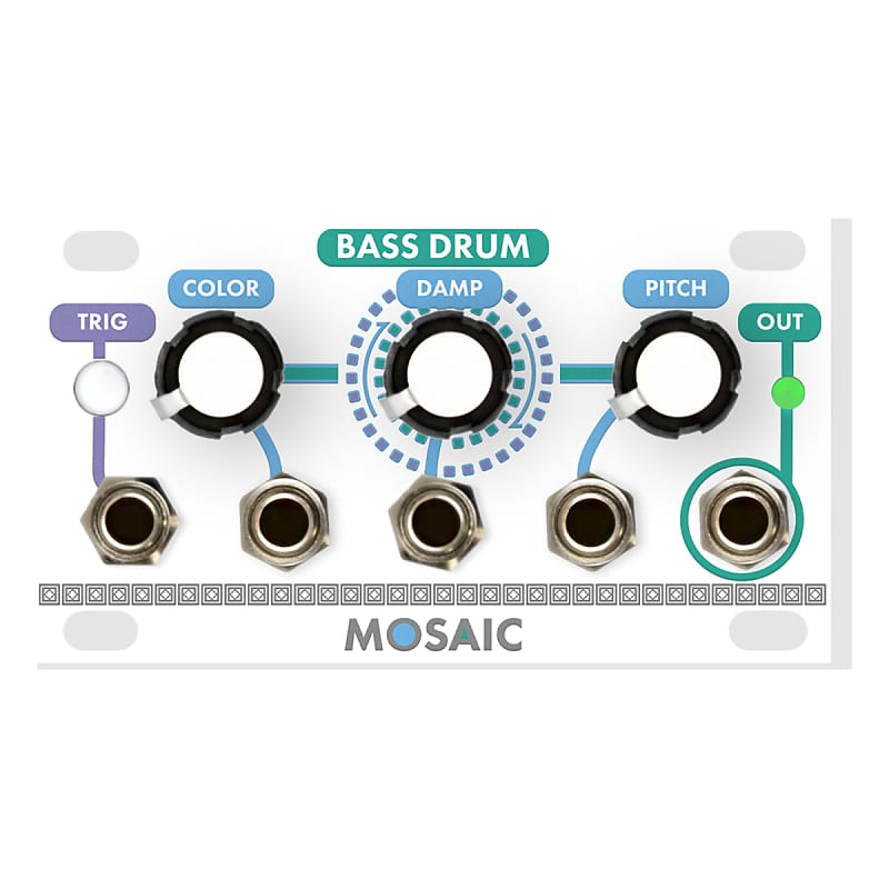 Mosaic Bass Drum 1U Eurorack Drum Module (White) Reverb UK