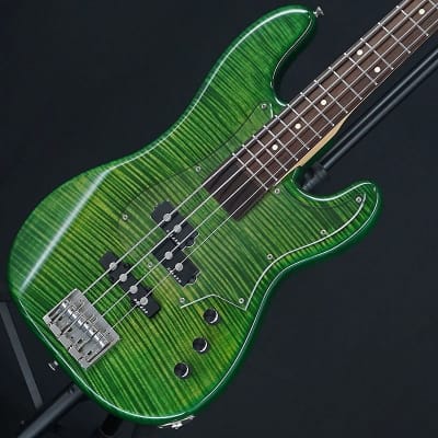 Provision [USED] Custom Order PJ Bass 5A Flame Maple Top (See Through Green) for sale