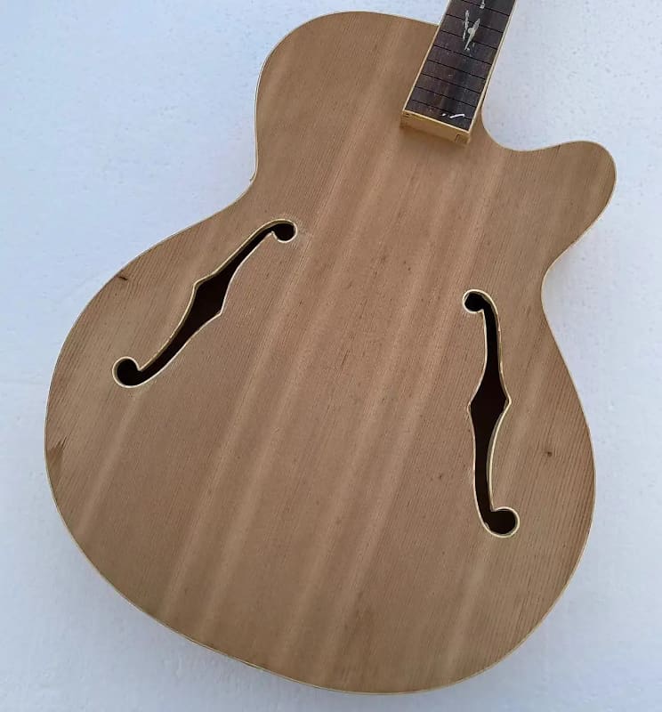 Unfinished Custom Hollow Jazz Guitar Body with Maple Neck and | Reverb