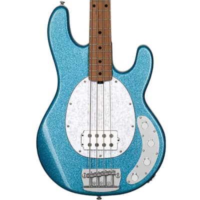 Sterling StingRay Ray34 Active Electric Bass Blue Sparkle with Sterling Gigbag for sale
