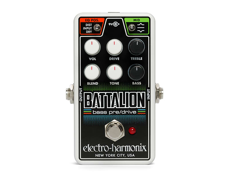 Electro-Harmonix EHX Nano Battalion Bass Preamp / Overdrive Effects Pedal