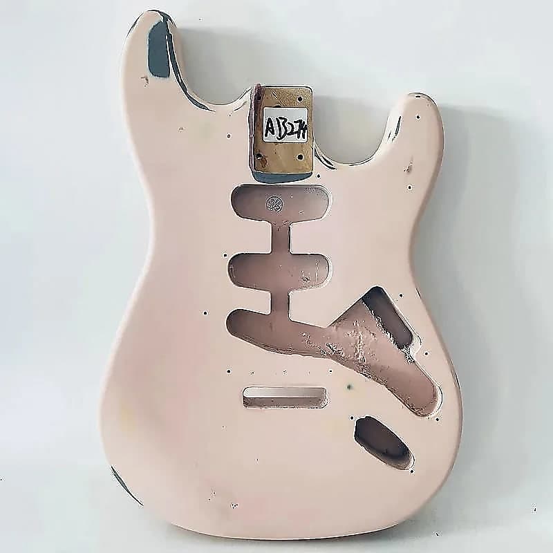Solid Basswood Pink Guitar Stratocaster Strat Style Body Reverb UK