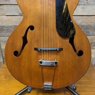 Very Rare 1939 Kay Violin Head Fiddleneck Archtop Acoustic Guitar w/ case(needs neck reset) image 9