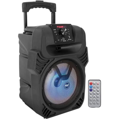 Pyle Portable Bluetooth PA Speaker & Microphone System w/ LED Lights - PPHP844B image 1