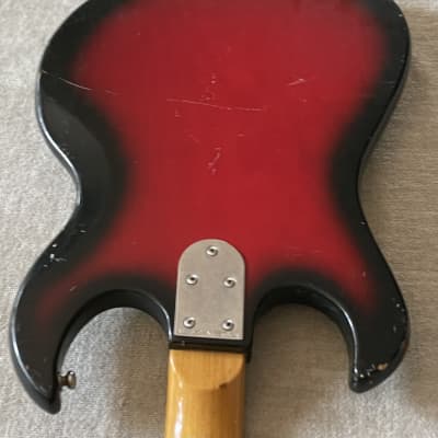 Vintage 1960’s Unbranded Teisco 12 String Electric Guitar Goldfoil Pickups Redburst MIJ Japan Kawai Bison Rare Possibly Early Ibanez image 14