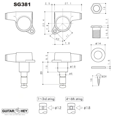 NEW Gotoh SG381-07 MG MAGNUM LOCKING L3+R3 SMALL Tuning Keys Set 3x3 - CHROME image 3