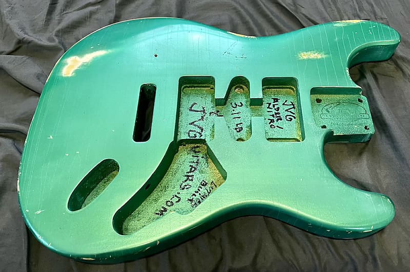 Custom Strat Body Candy Pearl Green Relic Reverb